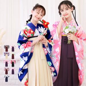 袴4点セット 華やか D ジュニア) 袴セット 卒業式 小学生 袴 セット