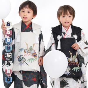 七五三 着物 3歳 男の子  豪華フルセット (男の子被布セットB) 七五三 着物 3歳 男の子 被布セット753 フルセット おしゃれ レトロ 3歳男の子 90cm〜100cm(rg)