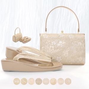 草履バッグセット 留袖 シルバー 系 訪問着 佐賀錦 銀色 礼装用 M/L