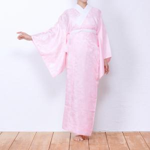 (ピンク襦袢 S-1 LL)洗える長襦袢 ピンク 半襟付き レディース