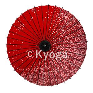 和傘 紙傘 尺４ 満天桜 朱色 継柄 舞踊傘 踊り傘