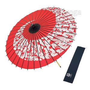 和傘 紙傘 尺４ 萩渦 朱色 継柄 舞踊傘 踊り傘