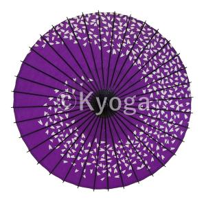 和傘 布傘 1尺4寸 桜渦 紫 舞傘仕様 1本棒 舞踊傘 踊り傘｜kyoga-wagasa