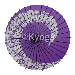 和傘 布傘 尺4 牡丹渦 紫 舞傘仕様 1本棒 舞踊傘 踊り傘｜kyoga-wagasa