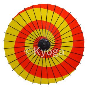 和傘 紙傘 こども用和傘 黄地赤渦 特選飾り糸 一本柄