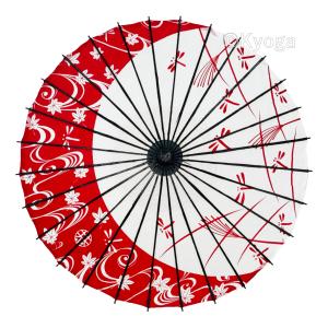 和傘 布傘 1尺4寸 桜渦 白地ピンク 舞傘仕様 継柄 直径約76cm 舞踊傘