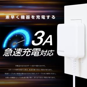 USB 充電器 3A タイプC 1.5m 急速...の詳細画像5