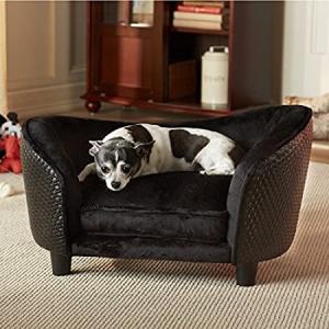 Enchanted Home Pet Ultra Plush Snuggle Bed, 26.5 by 16 by 16-Inch, Black Ba｜kyokos