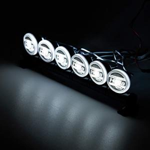6 LED ルーフライト 多機能 シミュレーションスポットライトバー 1/10 RCクローラー 車 トラック パーツ アクセサリー M005850/M｜kyokos