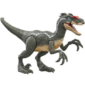 マテルMATTEL ジュラシックワールドJURASSIC WORLD ダメージ ひかる ヴェロキラプトル 全長約19.8cm 4才 HNC11｜kyokos