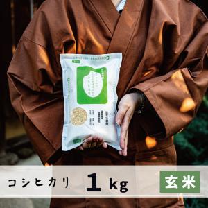 玄米　1kg　会津産コシヒカリ　JAS認定　無農薬自然栽培　子だくさんの長尾さんが丹精込めた米｜kyomoishiihyakka