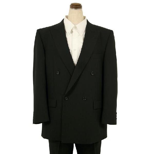 紳士 ブラックフォーマルスーツ 夏 ダブル メンズ 喪服 礼服 冠婚葬祭 スーツ サマーフォーマル ...
