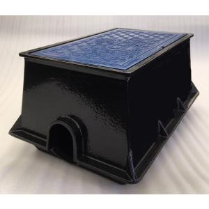 蓋青色 T8 量水器ボックス 25mm用 底板付き 水道 メーターボックス 耐