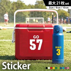 お名前ステッカー 背番号 シール 防水 名入れ サッカー 野球 バスケ バレー スポーツ 部活 クラブ 数字 ナンバー 水筒 ヘルメット クーラーボックス おしゃれ