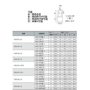 アルファ南京錠吊長 1000-20L/S 同一...の詳細画像1