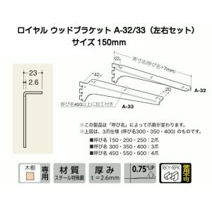 ROYAL ロイヤル A-32/A-33 クローム 150mm ロイヤルウッドブラケット左右セット(...