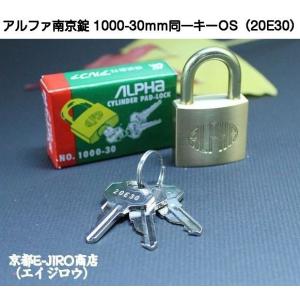 アルファ南京錠 1000-30mm 同一キーTO No.20E51（関東ナンバー同一キー