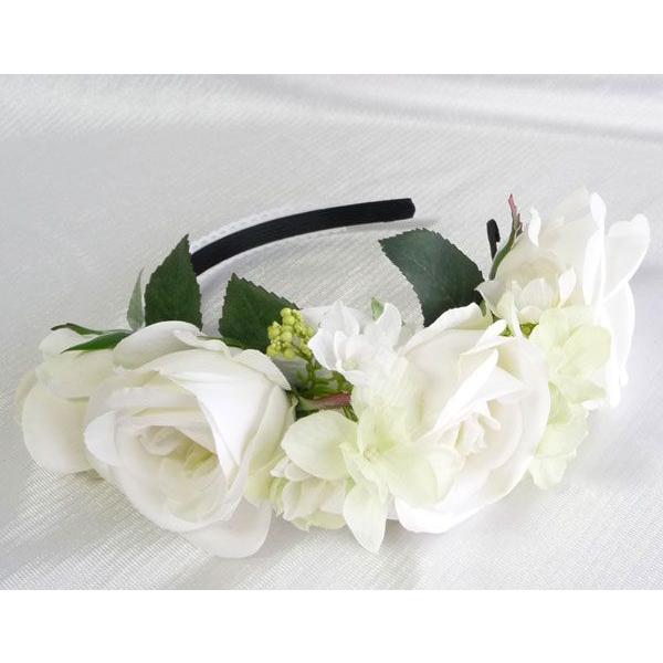 ウエディング ヘアカチューシャ 花冠　1点もの