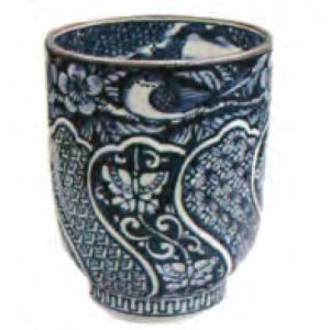 京焼・清水焼 色絵間取牡丹山水捻湯呑 加藤雲泉（雲泉窯） : 京焼