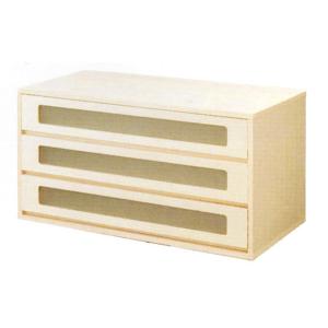 チェスト 窓付き3段 桐製 マルチクローゼット収納 幅100cm （ 収納