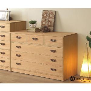 マーゼルン 総桐 隠しキャスター付 チェスト 4段 柿渋染め 日本製 幅