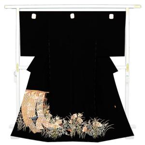 黒留袖 仮絵羽 -2- 十日町金彩友禅 光琳扇 絹100% : あおい 正直問屋
