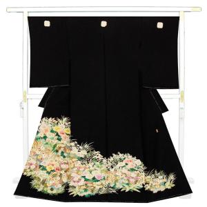 藤井寛 正絹手描友禅 黒留袖 to-513 結婚式 フォーマル 礼装 : 京都