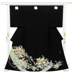 黒留袖 仮絵羽 -2- 十日町金彩友禅 光琳扇 絹100% : あおい 正直問屋