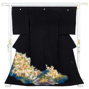 黒留袖 お仕立て・付属品一式・五つ紋入れ込み 金彩加工 大名行列 豪華