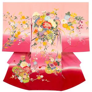 店舗改装・在庫一掃売り尽くし！手描染、本金盛枠染、新品正絹産着（お 