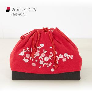 【送料無料】巾着バッグ ちりめん 刺繍 花 和...の詳細画像4