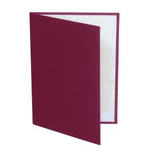 京都マルタヤ A5用 エンジ 布表紙 1枚収納用 賞状ファイル 証書ホルダー 【A5エンジ布ベタ +半コ4】