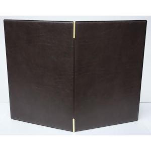 B４用メニューブック 上質塩ビレザー チョコ　(メニューピン付属　中袋別売)