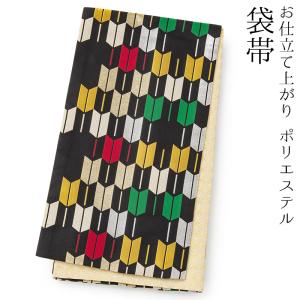 袋帯 振袖用 仕立て上り 正絹 六通 金 桜と流水 芯なし 435cm : 京の