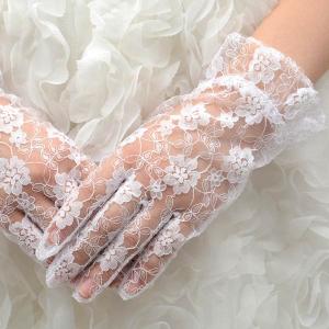 ウェディンググローブ ラッセル 一段フリル 白 ウエディング