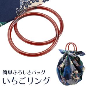 風呂敷バッグ用 いちごリング 持ち手リング 輪っか ふろしきリング 黒 ブラック 透明 クリア