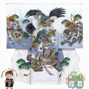 七五三５歳完全フルセット‼️紺×白地 兜鷹刺繍金彩煌びやか✨草履足袋もついてる逸品 七五三 着物 5歳 男の子 日本製 正絹 金彩 金駒刺繍 羽織 アンサンブル