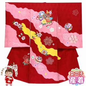 お宮参り 着物 女の子 赤ちゃんのお祝い着 日本製 金駒刺繍 産着 初着