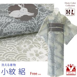 洗える着物 絽 小紋 HL(アッシュ・エル) 夏用の着物 フリーサイズ