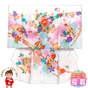 お宮参り着物 女の子 赤ちゃん 産着 正絹 手描き 金駒刺繍 お祝い着 初