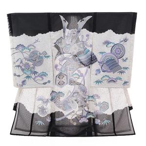 産着レンタル(夏用)|男児産着レンタル(お宮参り)1209 絽(化繊)黒地
