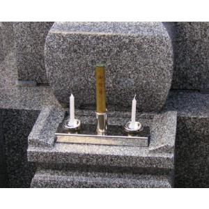 お墓 線香立て ステンレス製 ろうそく立て付 花 据置用 線香立て×1