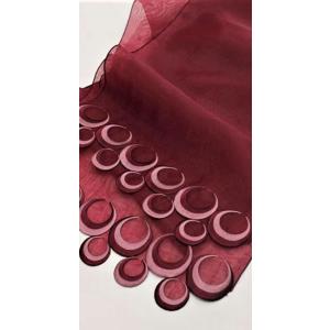 半幅帯 兵児帯 着物 浴衣 日本製 オーガンジー 刺繍 obisiffon ワインレッド 赤