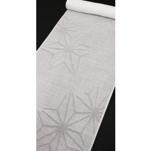 麻 長襦袢 洗える 紋紗 反物 訳あり 麻の葉 白 日本製
