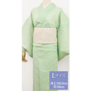 夏 着物 麻 近江ちぢみ プレタ 洗える 仕立て上がり Mサイズ 無地 濃い