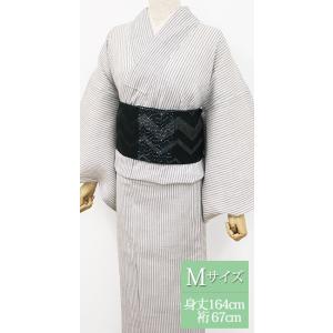 夏 着物 麻 近江ちぢみ プレタ 洗える 仕立て上がり Mサイズ 無地 濃い