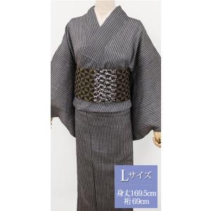 夏 着物 麻 近江ちぢみ プレタ 洗える 仕立て上がり Mサイズ 無地 濃い