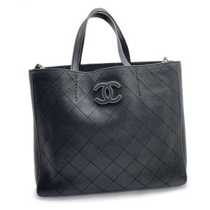 CHANEL シャネル マトラッセ 2WAY トートバッグ レザー ブラック AS0169 ヴィンテ...