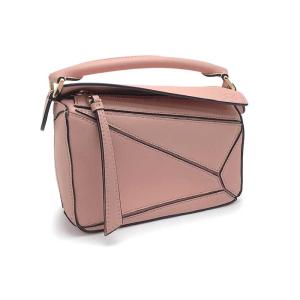 LOEWE ロエベ パズルバッグ ミニ レザー クラシックカーフ ピンク ゴールド金具 ハンドバッグ ショルダーバッグ 2WAYバッグ 【中古】｜kyoto-yorozuya