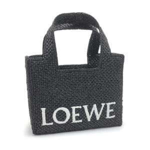 LOEWE ロエベ フォン トート スモール ラフィア ブラック ロゴ トートバッグ ショルダーバッグ 2WAYバッグ カゴバッグ 【中古】｜kyoto-yorozuya